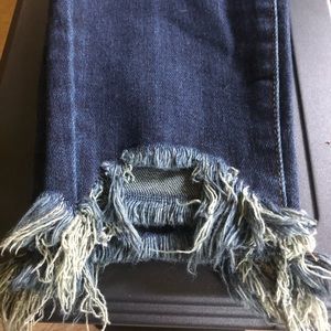 Super Stretchy dark wash Shark Bite Jeans